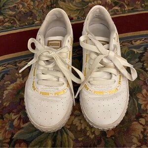 Puma White Sneakers with Yellow Highlights